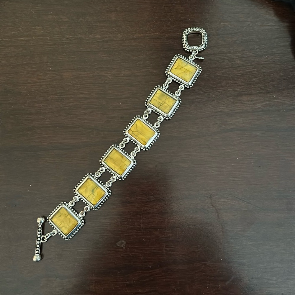 Premier bracelet - yellow stones - silver